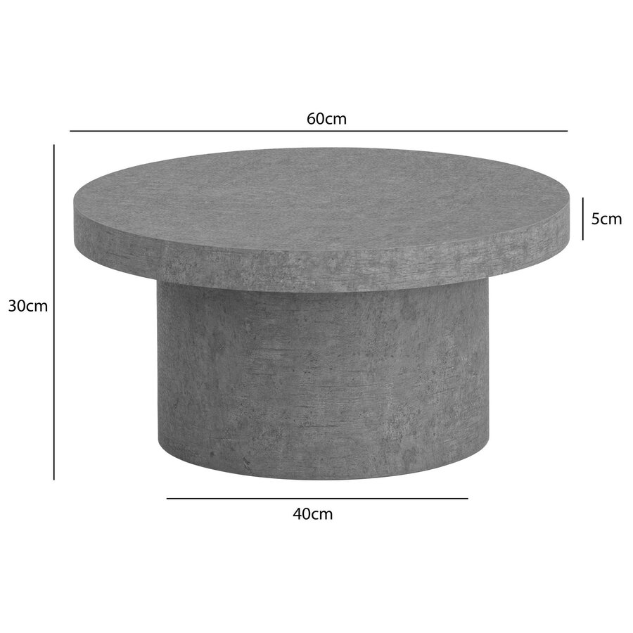 Avento Beton Grijs Salontafel Rond Avento Beton Grijs Salontafel Rond