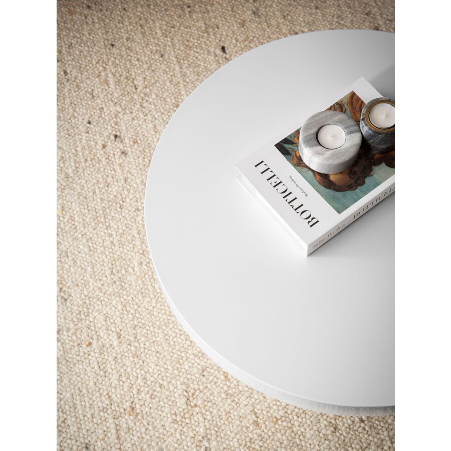 Avento Hoogglans Wit Salontafel Rond Avento Hoogglans Wit Salontafel Rond