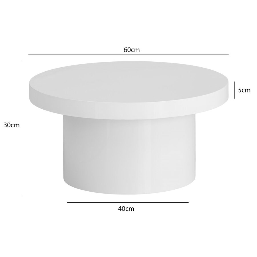 Avento Hoogglans Wit Salontafel Rond Avento Hoogglans Wit Salontafel Rond