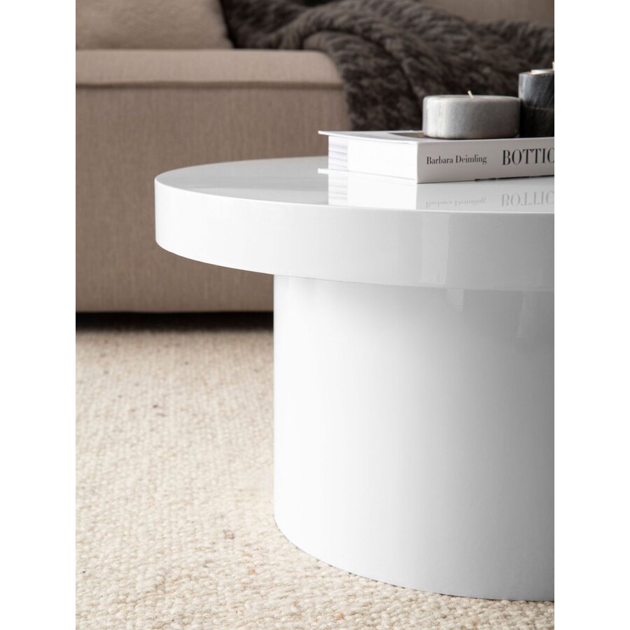 Avento Hoogglans Wit Salontafel Rond Avento Hoogglans Wit Salontafel Rond