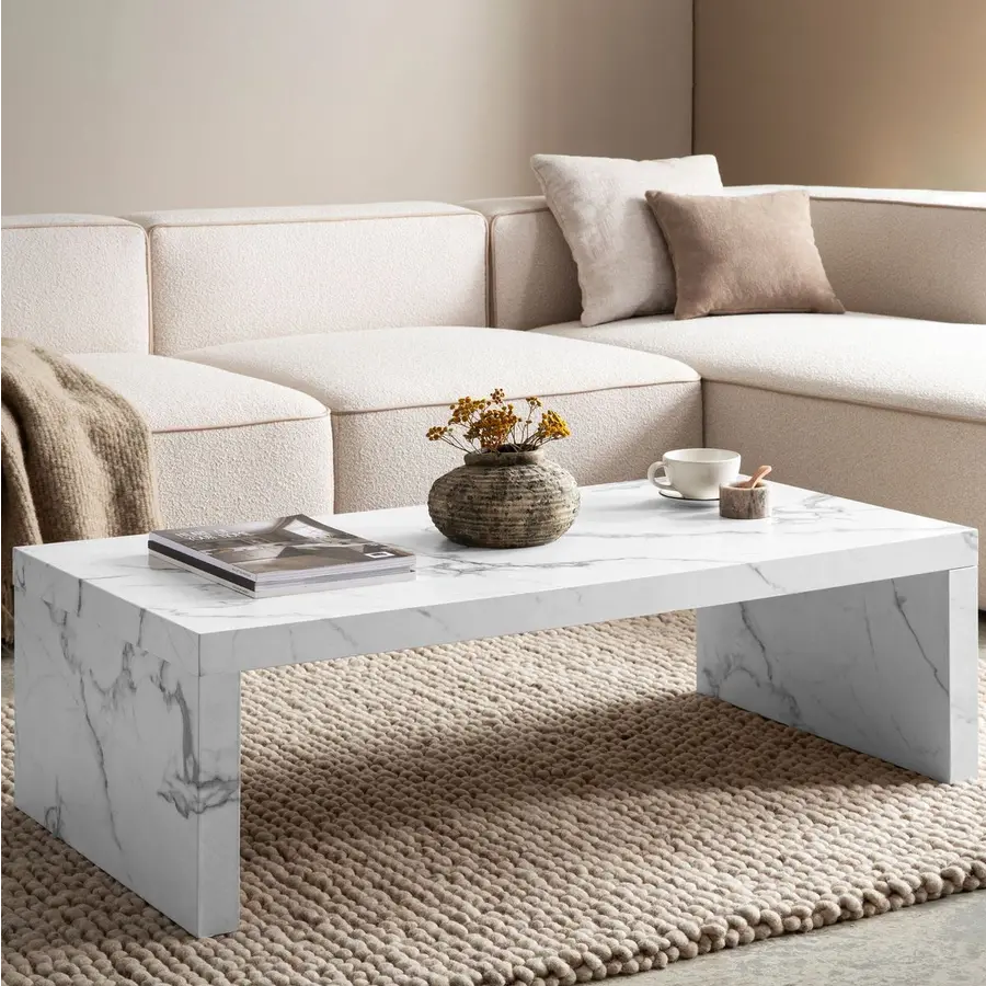 Avento Marmer Wit Salontafel Rechthoek Avento Marmer Wit Salontafel Rechthoek