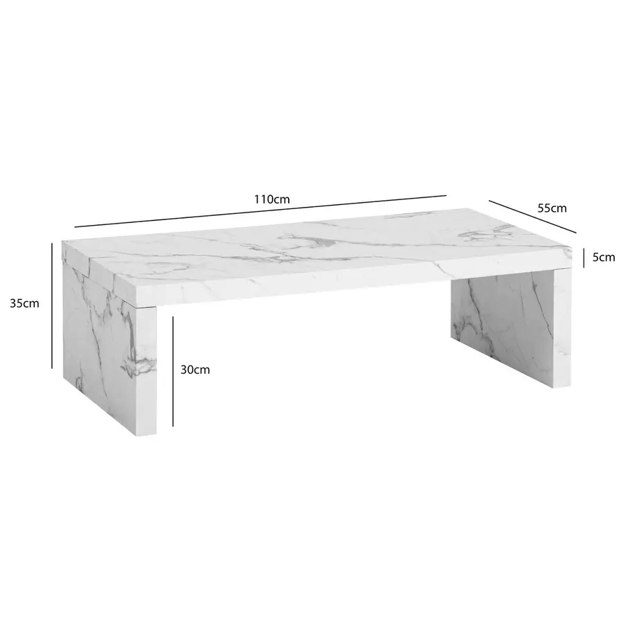 Avento Marmer Wit Salontafel Rechthoek Avento Marmer Wit Salontafel Rechthoek