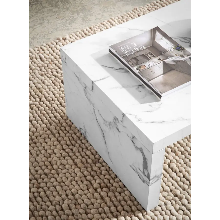 Avento Marmer Wit Salontafel Rechthoek Avento Marmer Wit Salontafel Rechthoek