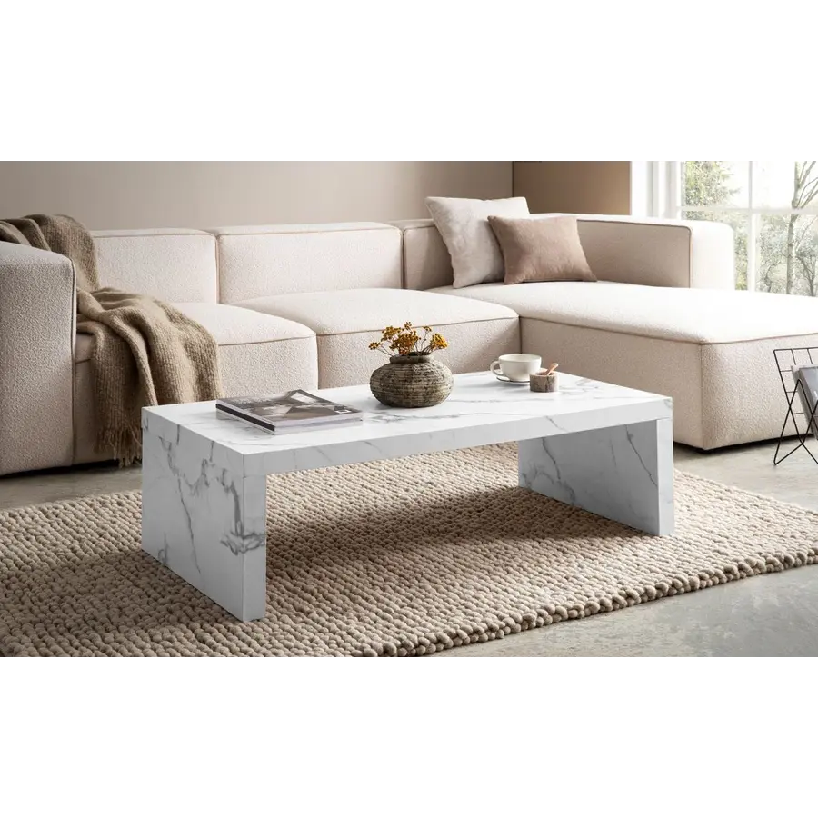 Avento Marmer Wit Salontafel Rechthoek Avento Marmer Wit Salontafel Rechthoek