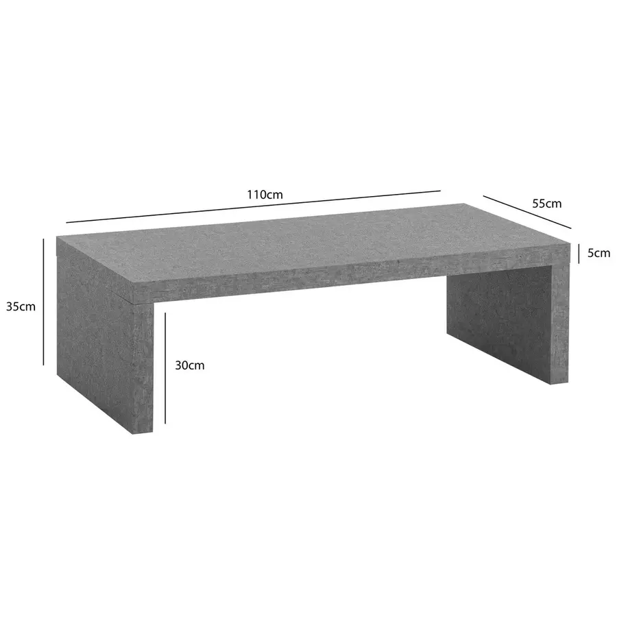 Avento Beton Grijs Salontafel Rechthoek Avento Beton Grijs Salontafel Rechthoek