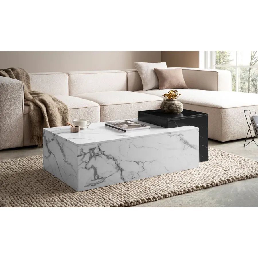 Pairfect Marmer Wit/Zwart Salontafel Rechthoek Pairfect Marmer Wit/Zwart Salontafel Rechthoek