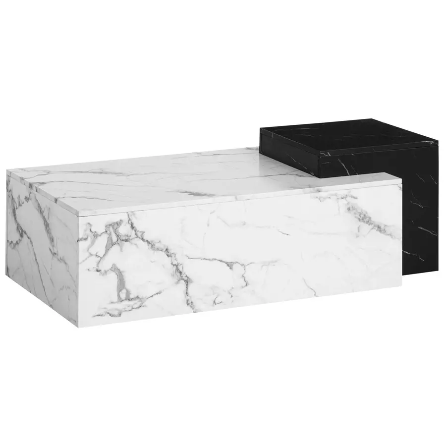 Pairfect Marmer Wit/Zwart Salontafel Rechthoek Pairfect Marmer Wit/Zwart Salontafel Rechthoek