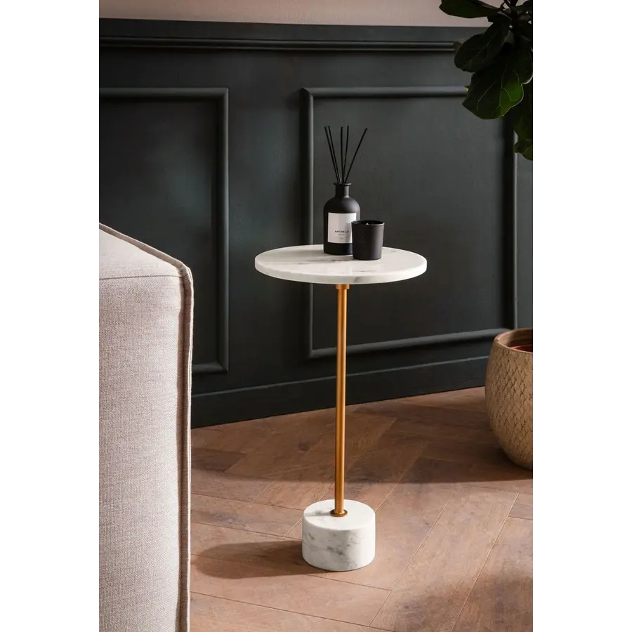 Raya Ronde Bijzettafel Marmer / Goud Raya Ronde Bijzettafel Marmer / Goud