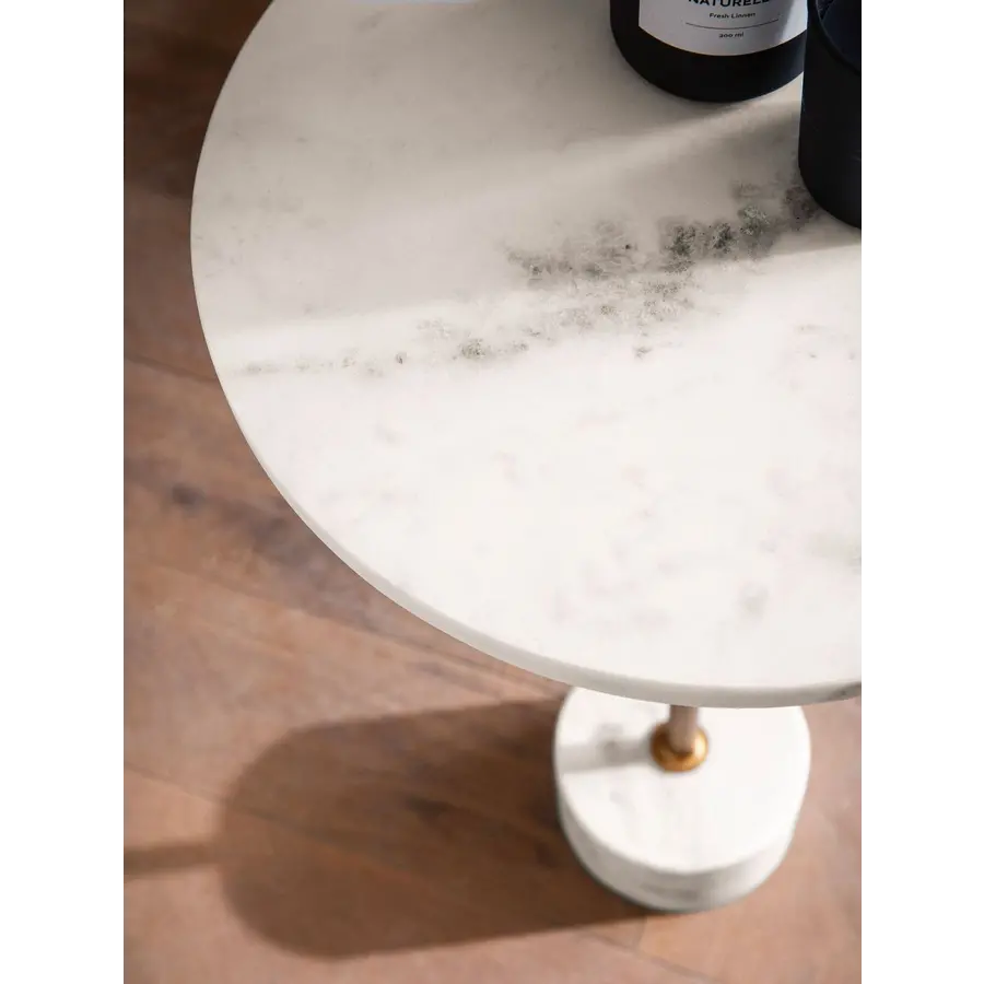 Raya Ronde Bijzettafel Marmer / Goud Raya Ronde Bijzettafel Marmer / Goud