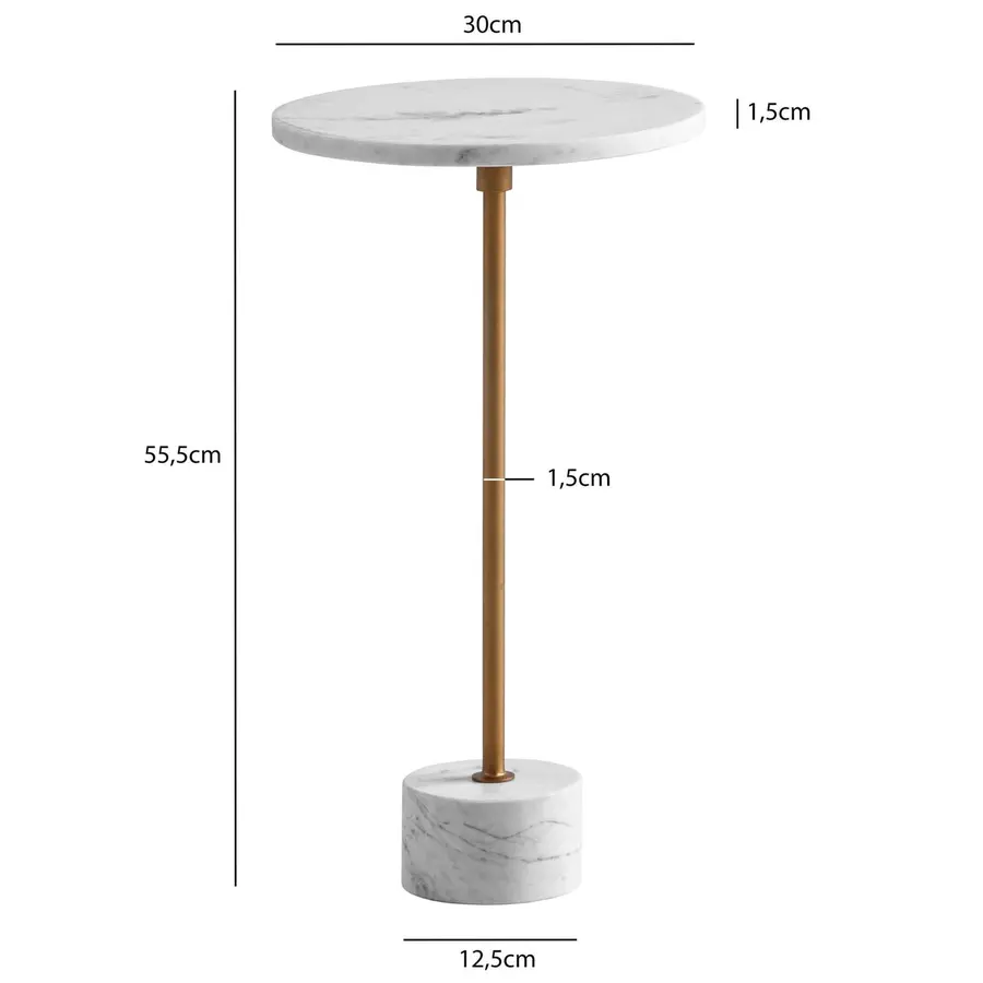Raya Ronde Bijzettafel Marmer / Goud Raya Ronde Bijzettafel Marmer / Goud