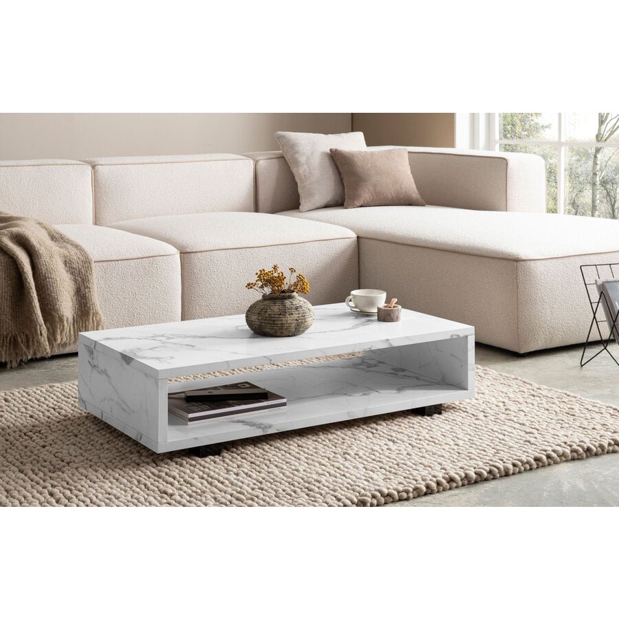 Aven Marmer Wit Salontafel Rechthoek Aven Marmer Wit Salontafel Rechthoek