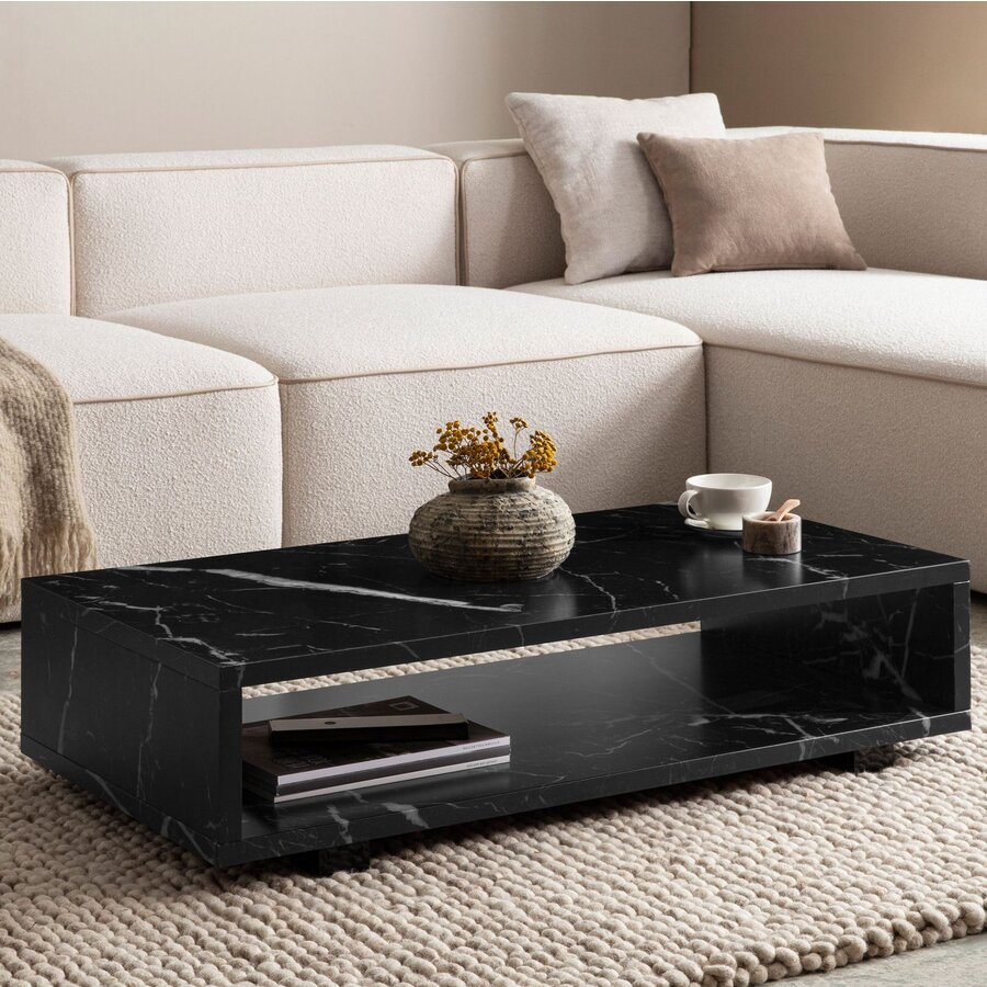 Aven Marmer Zwart Salontafel Rechthoek Aven Marmer Zwart Salontafel Rechthoek