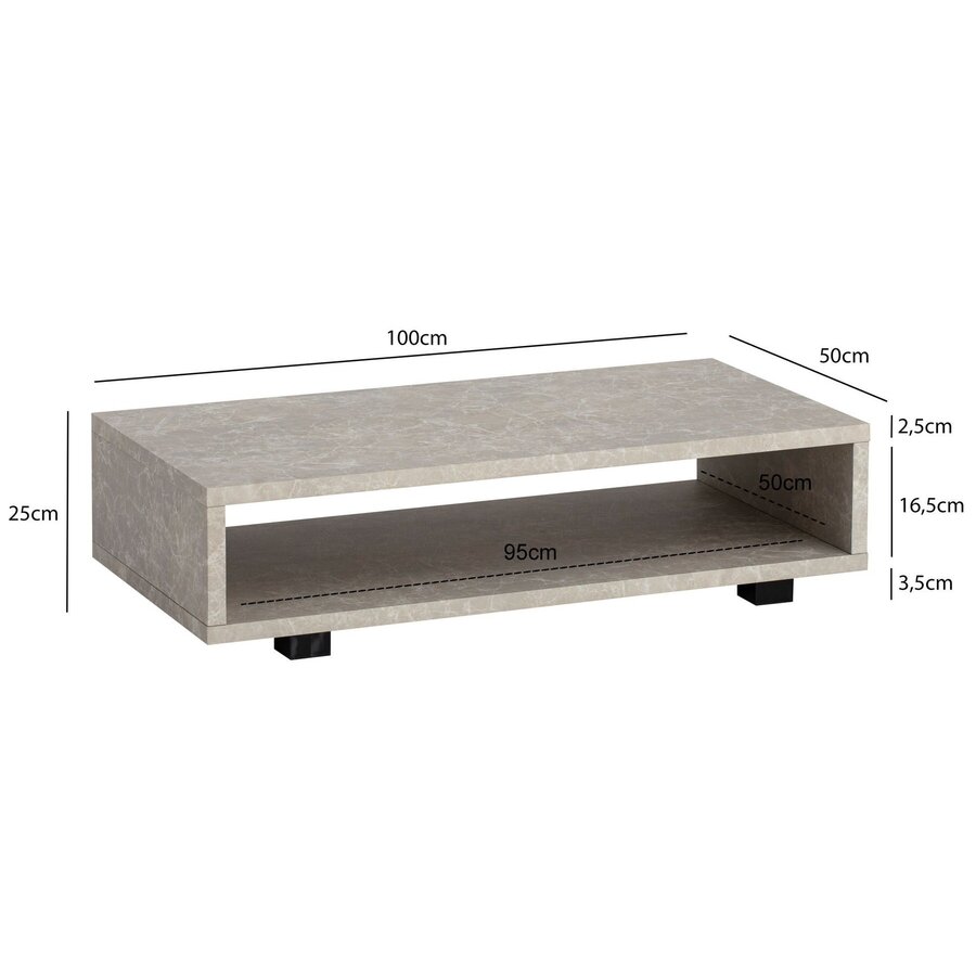 Aven Steen Beige Salontafel Rechthoek Aven Steen Beige Salontafel Rechthoek