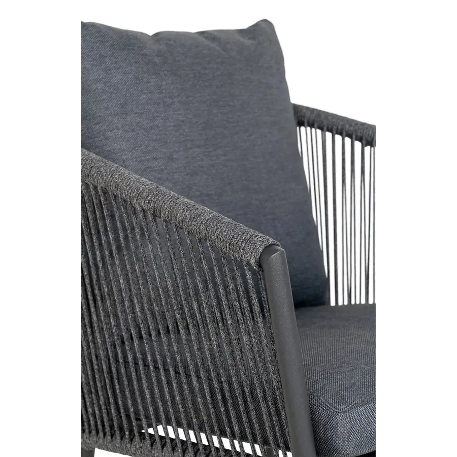 Salerno Eetkmaerstoel Zwart/Grijs