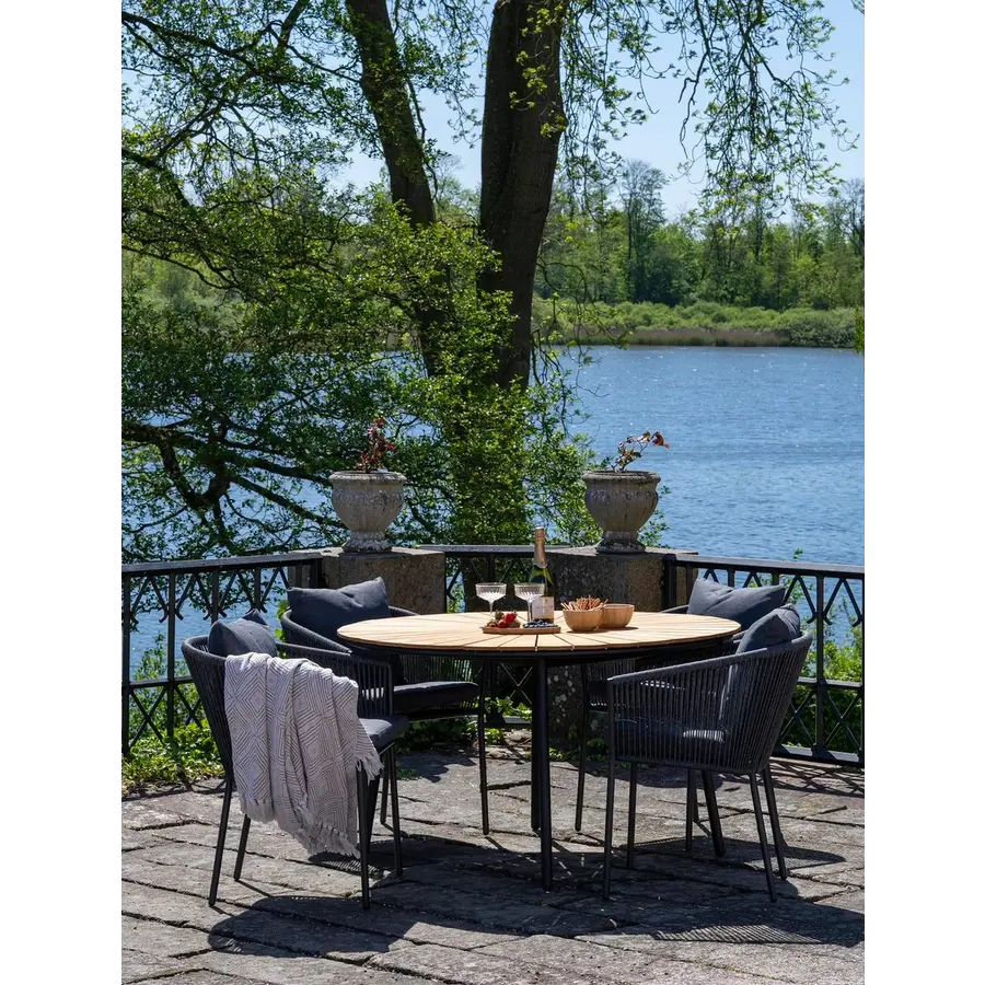 Salerno Eetkmaerstoel Zwart/Grijs