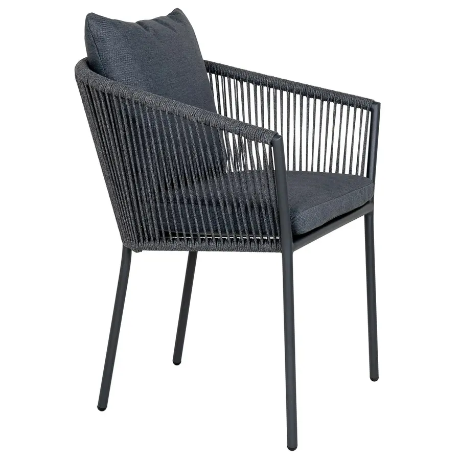 Salerno Eetkmaerstoel Zwart/Grijs