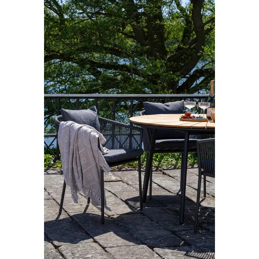 Salerno Eetkmaerstoel Zwart/Grijs