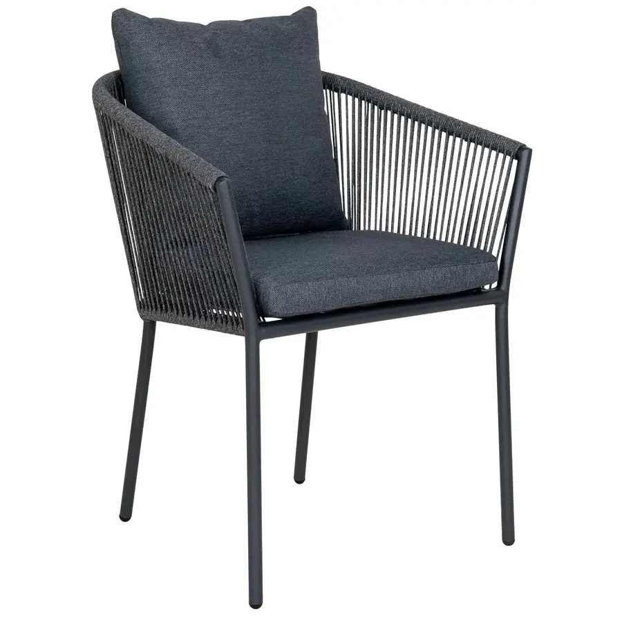 Salerno Eetkmaerstoel Zwart/Grijs