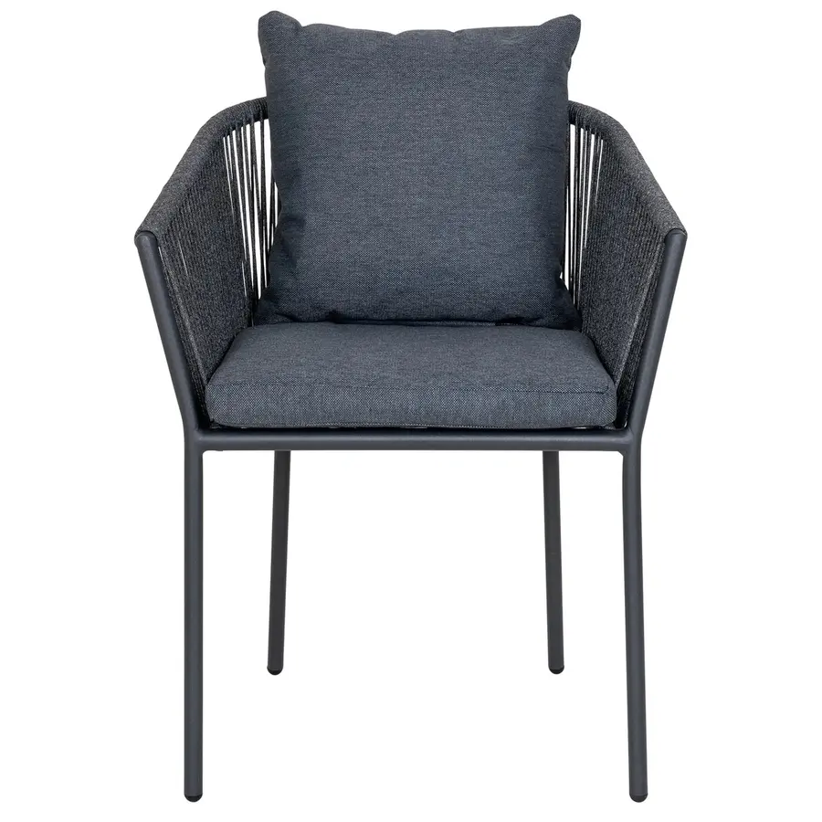 Salerno Eetkmaerstoel Zwart/Grijs