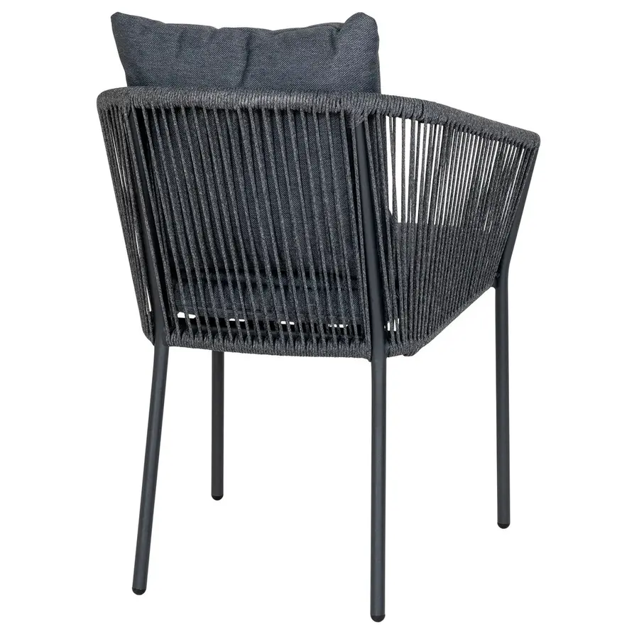 Salerno Eetkmaerstoel Zwart/Grijs