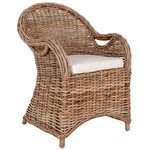 House Nordic Larisa Rattan Eetkmaerstoel met Kussen House Nordic Larisa Rattan Eetkmaerstoel met Kussen