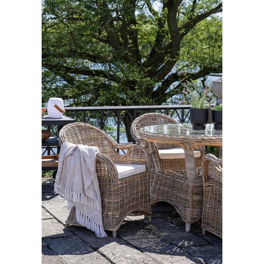 Larisa Rattan Eetkmaerstoel met Kussen Larisa Rattan Eetkmaerstoel met Kussen