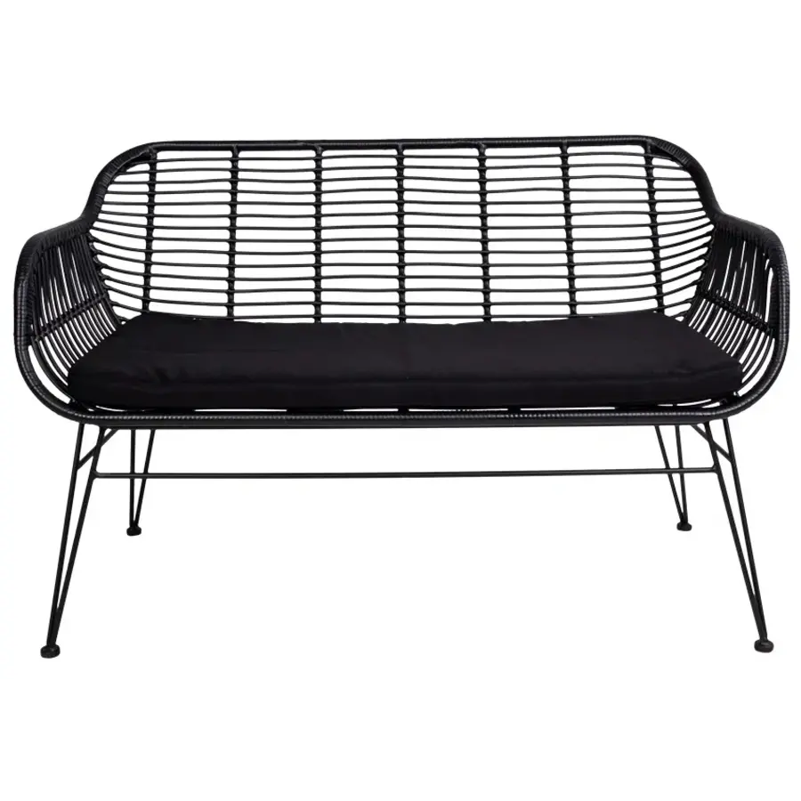 Trieste Polyrattan Loungebank Zwart Trieste Polyrattan Loungebank Zwart