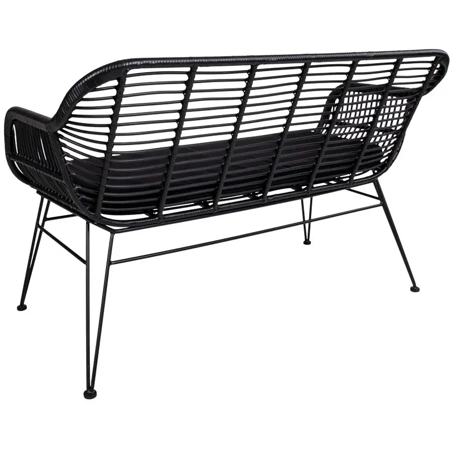 Trieste Polyrattan Loungebank Zwart Trieste Polyrattan Loungebank Zwart