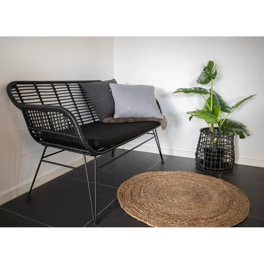 Trieste Polyrattan Loungebank Zwart Trieste Polyrattan Loungebank Zwart