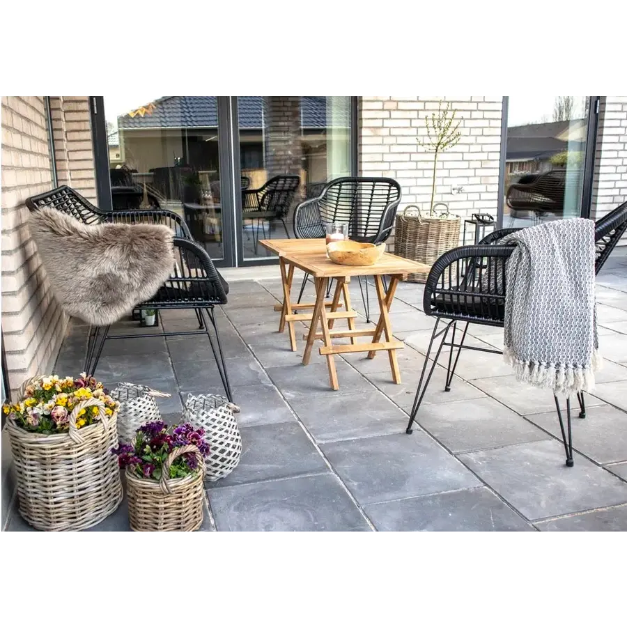 Trieste Polyrattan Loungebank Zwart Trieste Polyrattan Loungebank Zwart