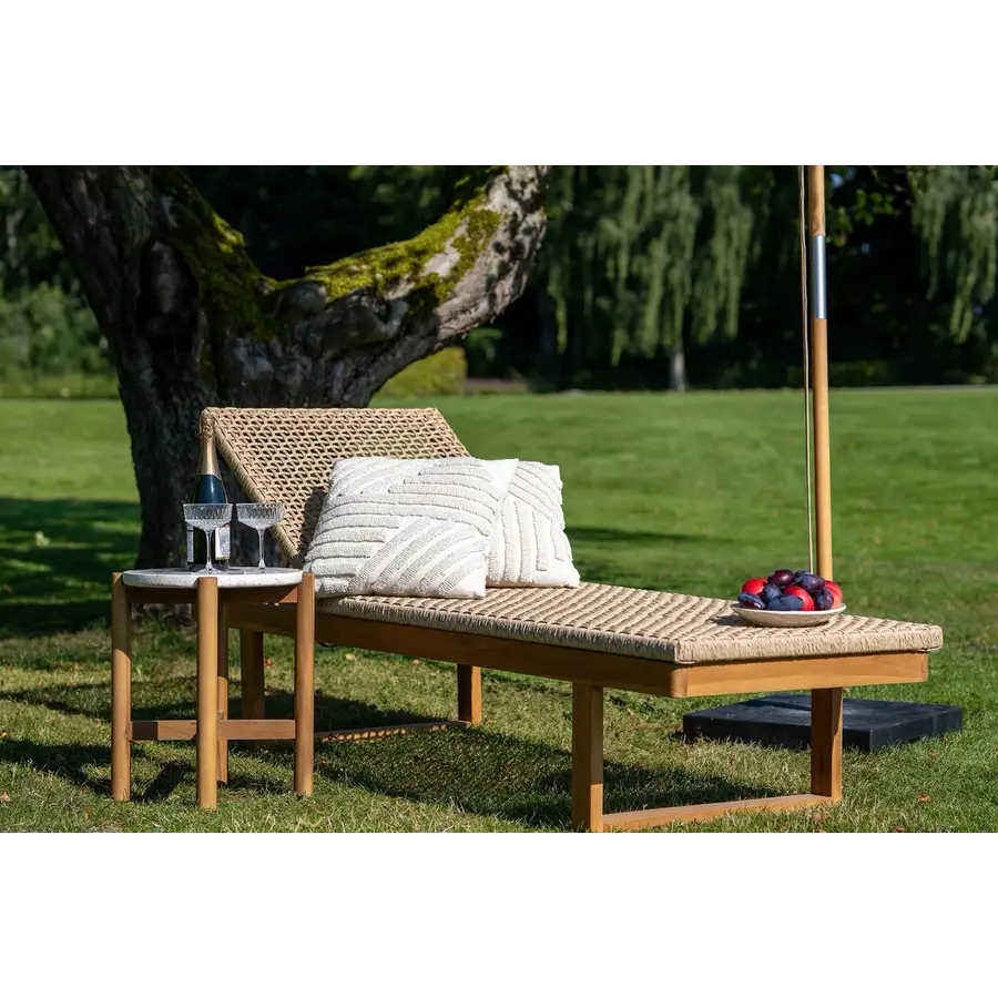 Derby Teak / Rattan Zonnebed Natural
