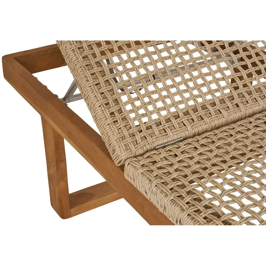 Derby Teak / Rattan Zonnebed Natural