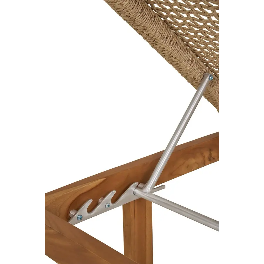 Derby Teak / Rattan Zonnebed Natural