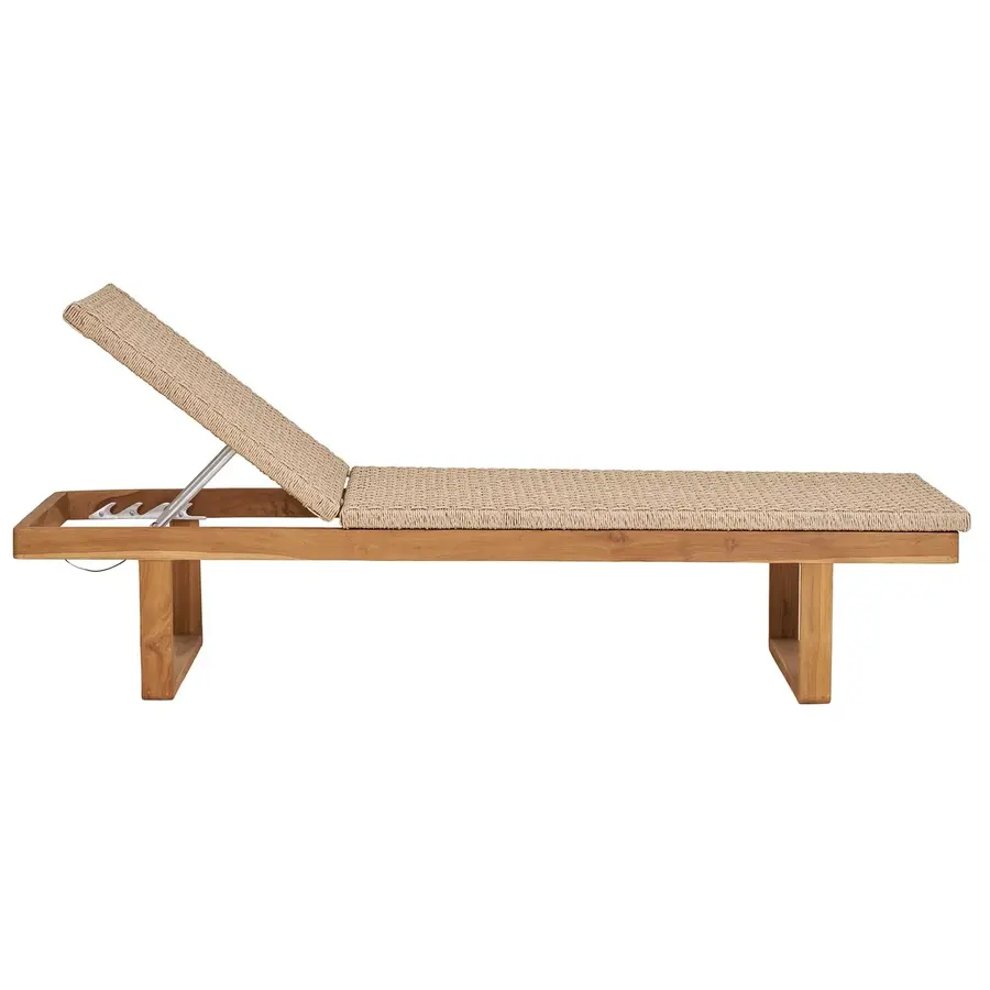 Derby Teak / Rattan Zonnebed Natural