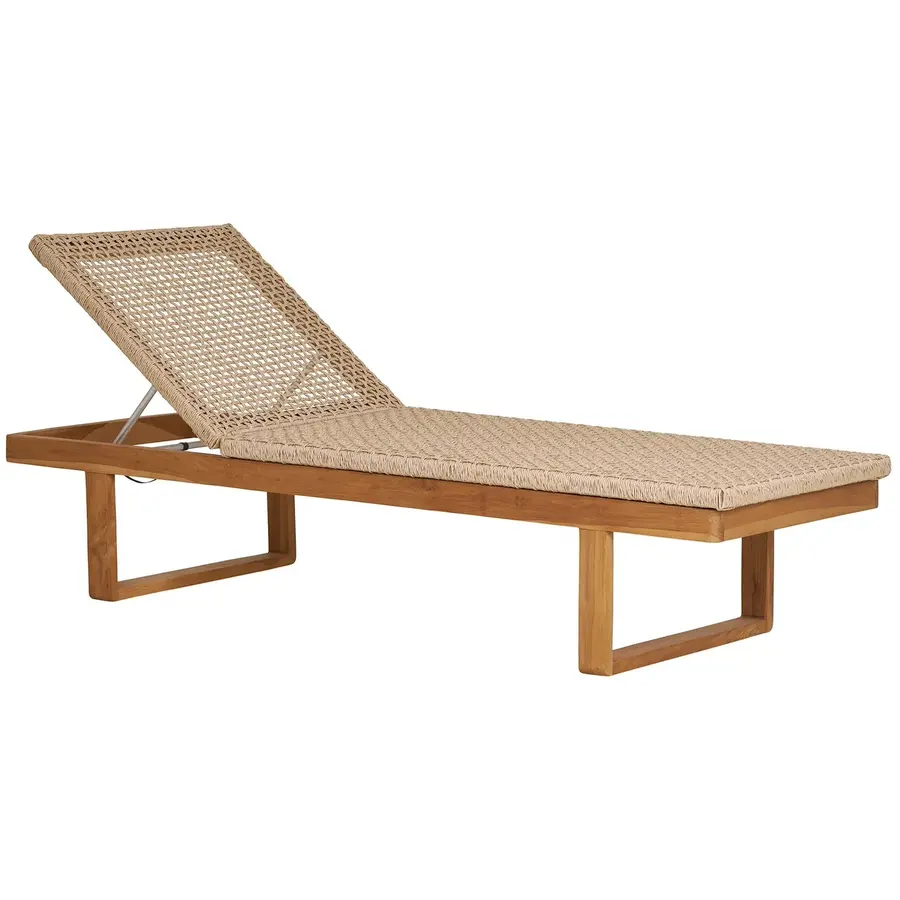 Derby Teak / Rattan Zonnebed Natural