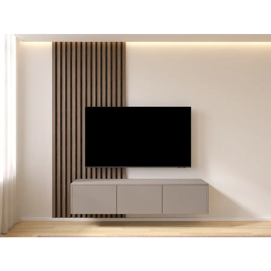 Hugo 153 cm TV Wandmeubel Turin Taupe Hugo 153 cm TV Wandmeubel Turin Taupe