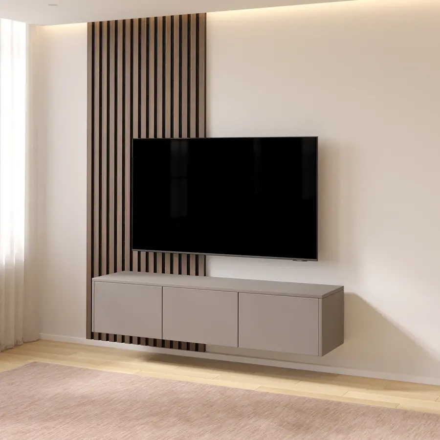 Hugo 153 cm TV Wandmeubel Turin Taupe Hugo 153 cm TV Wandmeubel Turin Taupe