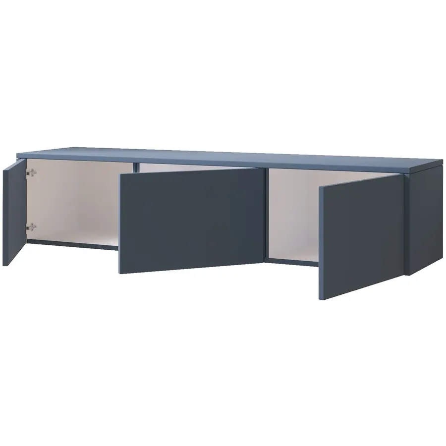 Hugo 153 cm TV Wandmeubel Turin Rookblauw Hugo 153 cm TV Wandmeubel Turin Rookblauw