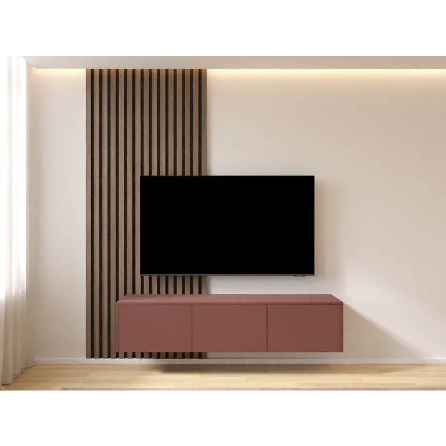 Hugo 153 cm TV Wandmeubel Pastell Oxydrood Hugo 153 cm TV Wandmeubel Pastell Oxydrood