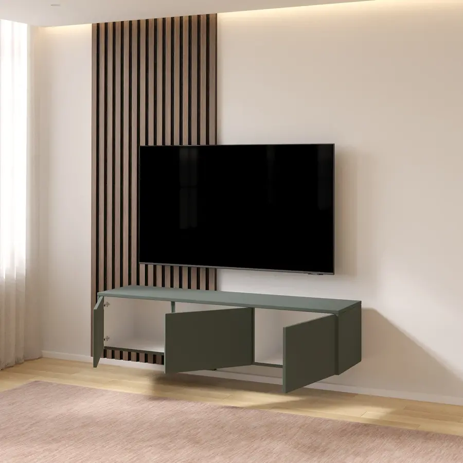 Hugo 153 cm TV Wandmeubel Pastell Eucalyptus Hugo 153 cm TV Wandmeubel Pastell Eucalyptus