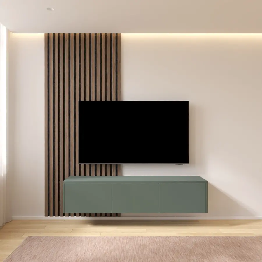 Hugo 153 cm TV Wandmeubel Pastell Eucalyptus Hugo 153 cm TV Wandmeubel Pastell Eucalyptus
