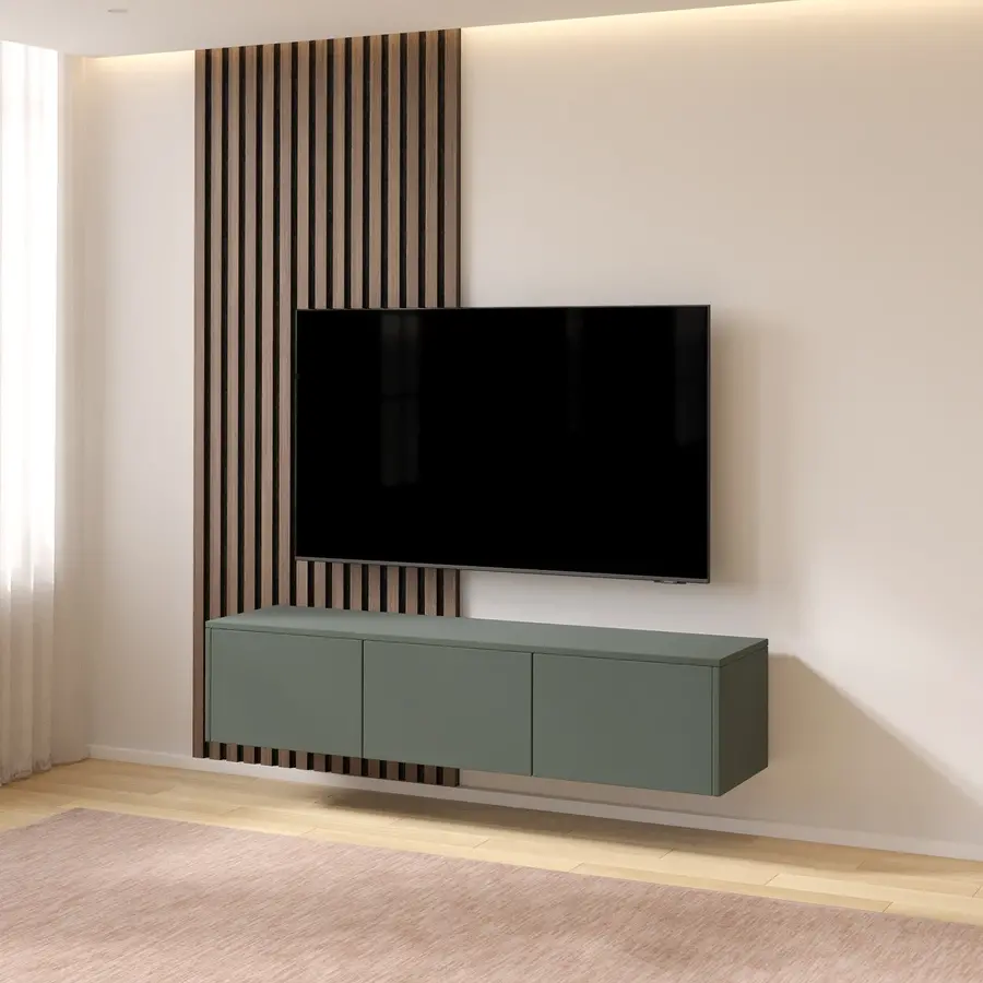 Hugo 153 cm TV Wandmeubel Pastell Eucalyptus Hugo 153 cm TV Wandmeubel Pastell Eucalyptus