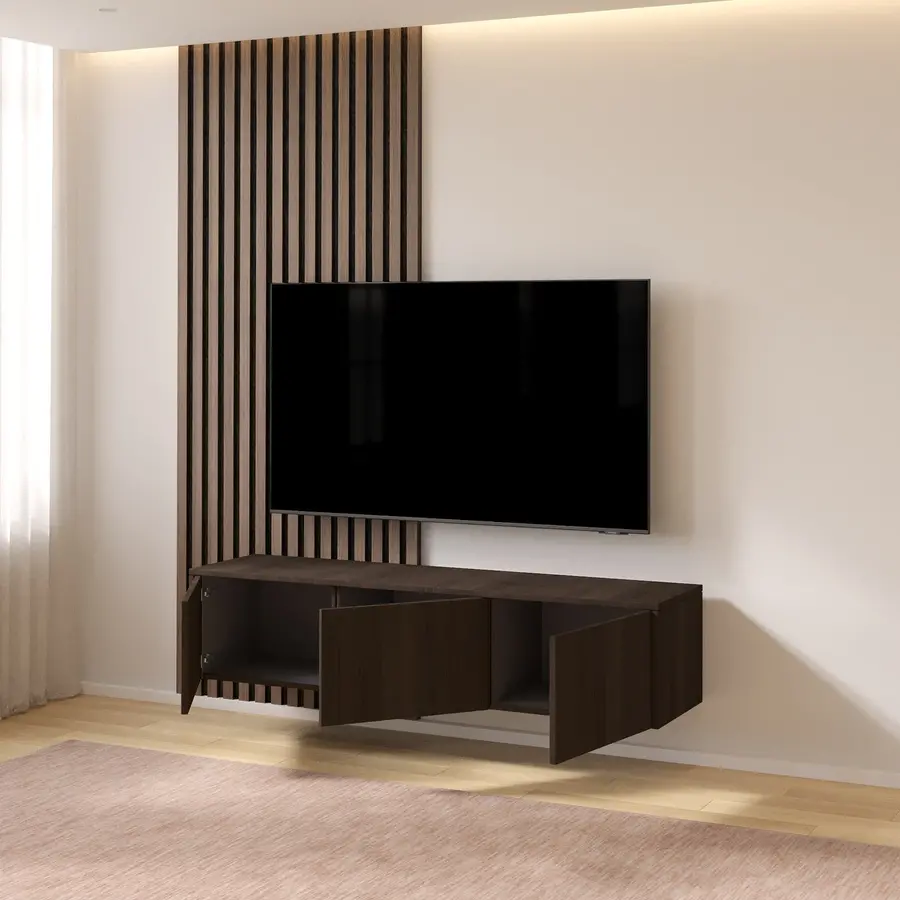 Hugo 153 cm TV Wandmeubel Casella Donkerbruin