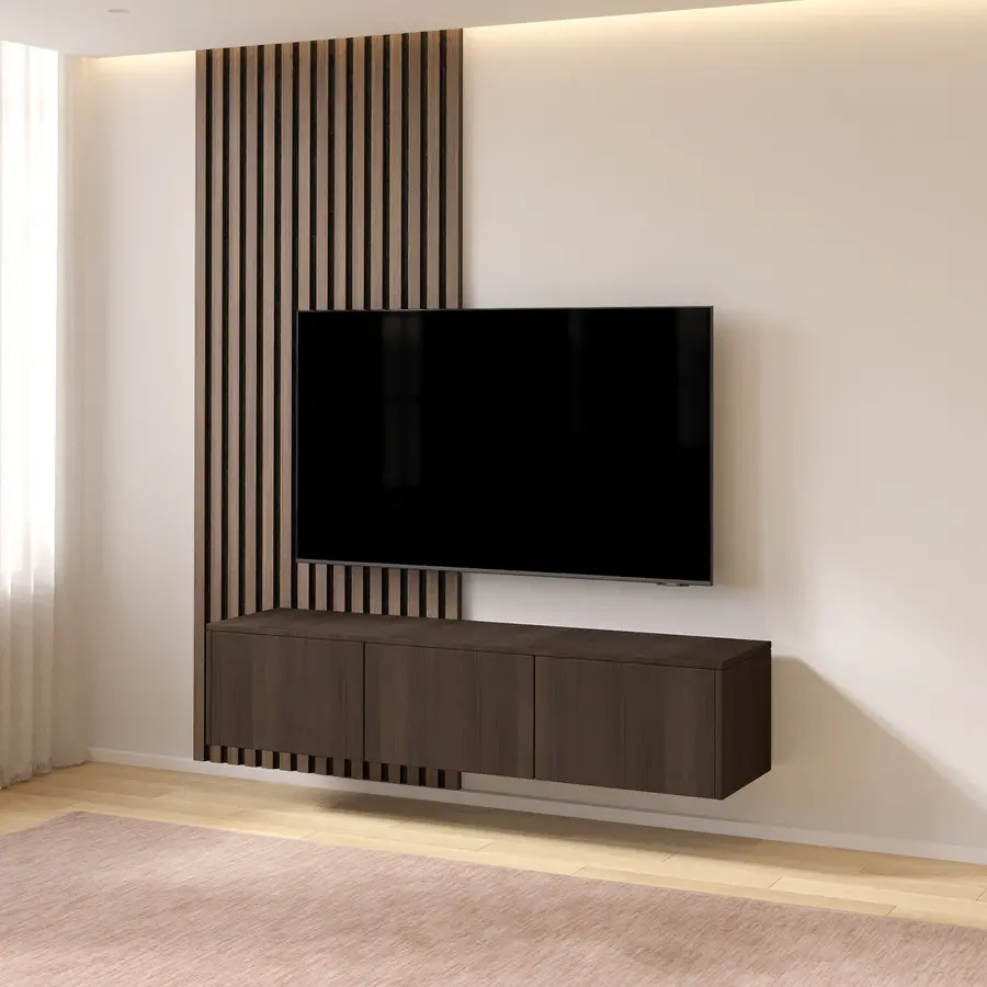 Hugo 153 cm TV Wandmeubel Casella Donkerbruin