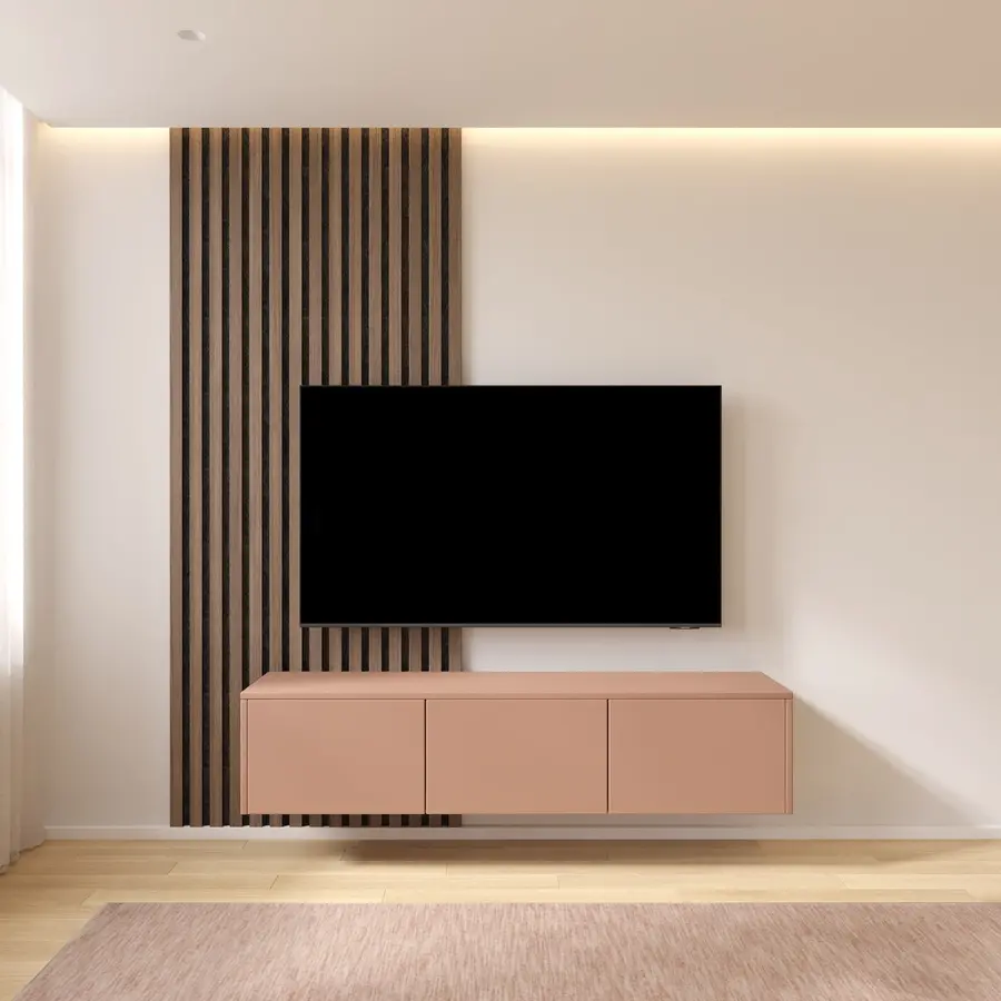 Hugo 153 cm TV Wandmeubel Pastell Abrikoos Hugo 153 cm TV Wandmeubel Pastell Abrikoos