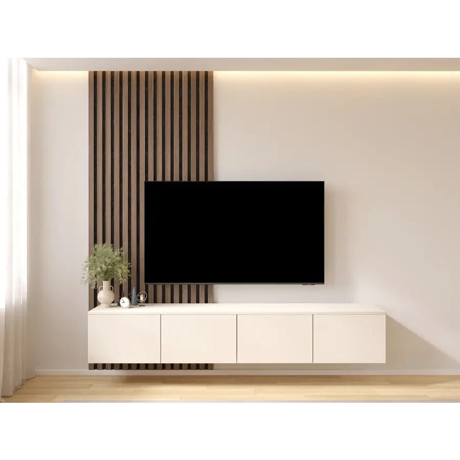 Hugo 200 cm TV Wandmeubel Turin Magnolia Hugo 200 cm TV Wandmeubel Turin Magnolia