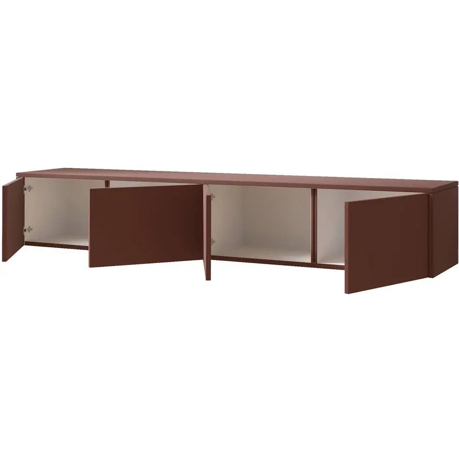 Hugo 203 cm TV Wandmeubel Pastell Oxydrood Hugo 203 cm TV Wandmeubel Pastell Oxydrood