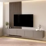 Artego Design Hugo 253 cm TV Wandmeubel Turin Taupe Artego Design Hugo 253 cm TV Wandmeubel Turin Taupe