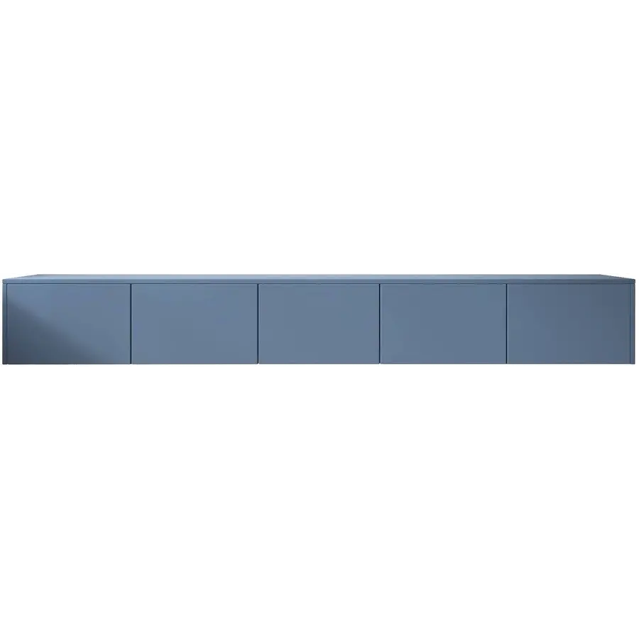 Hugo 253 cm TV Wandmeubel Turin Rookblauw Hugo 253 cm TV Wandmeubel Turin Rookblauw