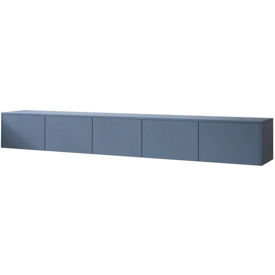 Hugo 253 cm TV Wandmeubel Turin Rookblauw Hugo 253 cm TV Wandmeubel Turin Rookblauw